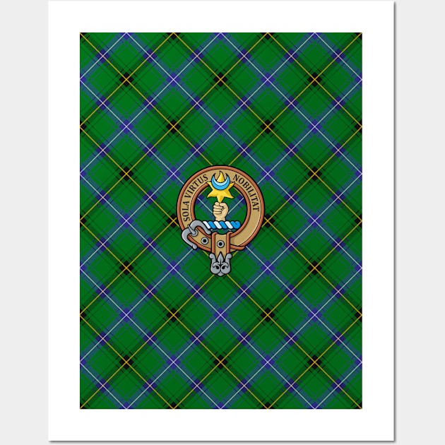 Clan Henderson Crest over Tartan Wall Art by sifis